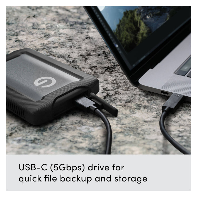 SanDisk Professional G-DRIVE ArmorATD - 2TB / Up to 130 MB/s / USB-C / USB 3.2 Gen 1 / Space Grey / External Hard Drive