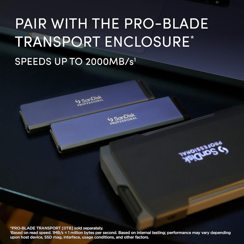 SanDisk Professional Pro Blade Transport SSD - 2TB / Up to 2000 MB/s / USB-C / External SSD (Solid State Drive)