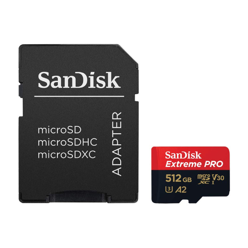 SanDisk Extreme برو microSDXC UHS-I بطاقة مع محول - 512 جيجابايت / فوق إلى 200 ميجابايت/ثانية