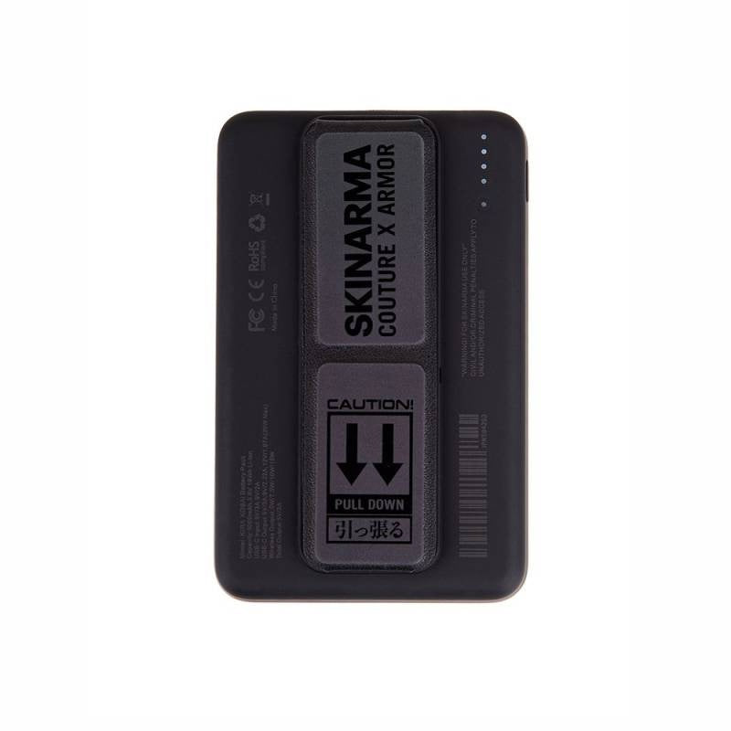 SKINARMA Magnetic Power Bank Smart Grip Stand - 15W / 5000 mAh / Wireless / USB - Black