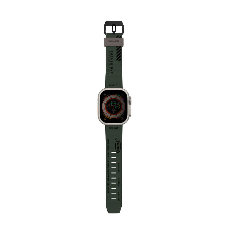 SKINARMA Shokku Apple Watch Strap 49mm - Dark Olive