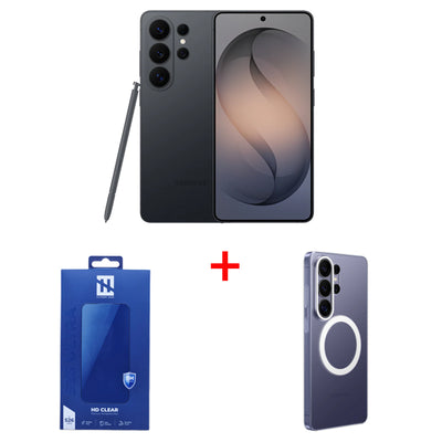 Bundle Offer - Samsung Galaxy S26 Ultra - 512GB / 6.9" Quad HD+ / Wi-Fi / 5G / Black - Mobile + Samsung Galaxy S26 Ultra Clear Magnet Case - Transparent + Elephant Horn HD Clear Premium Tempered Glass For Samsung Galaxy S26 Ultra - Clear