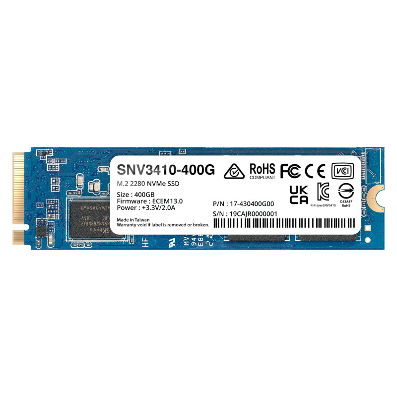 Synology SNV3400 Series M.2 NVMe SSD - 400GB / M.2 2280 / PCIe 3.0 - SSD (Solid State Drive)