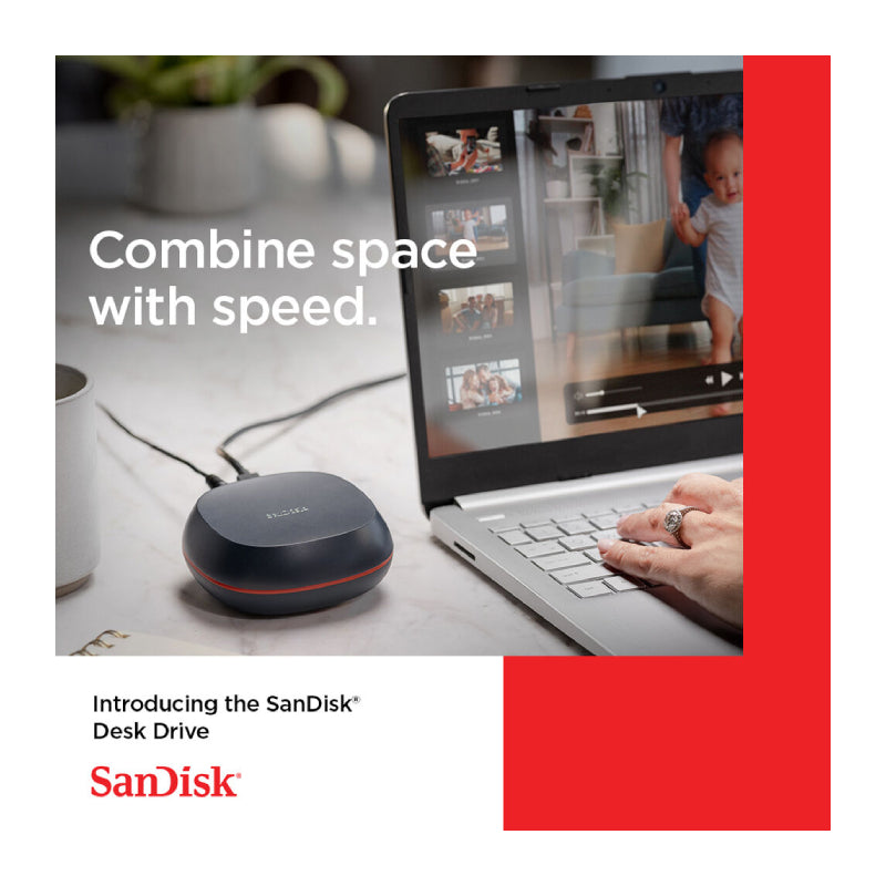 SanDisk Desk Drive SSD - 4TB / Up to 1000 MB/s / USB-C 3.2 Gen 2 / External SSD (Solid State Drive)