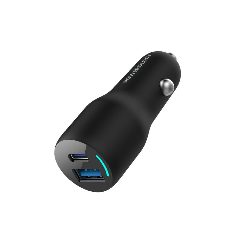 Powerology Dual Ports Car Charger - 35W / QC3.0 - Black