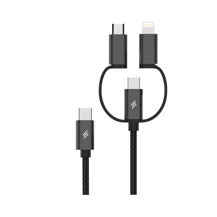 Smartix Premium 3 in 1 Braided Cable - USB-C / Lightning / Micro USB ...