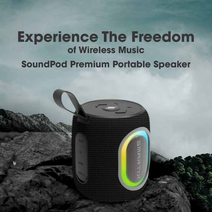 Smartix SoundPod Up Premium Portable Speaker - Bluetooth / 8W / 1500 mAh / Black
