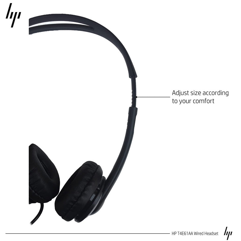 HP Stereo Over Ear Wired Headset with Mic - 3.5mm / Black