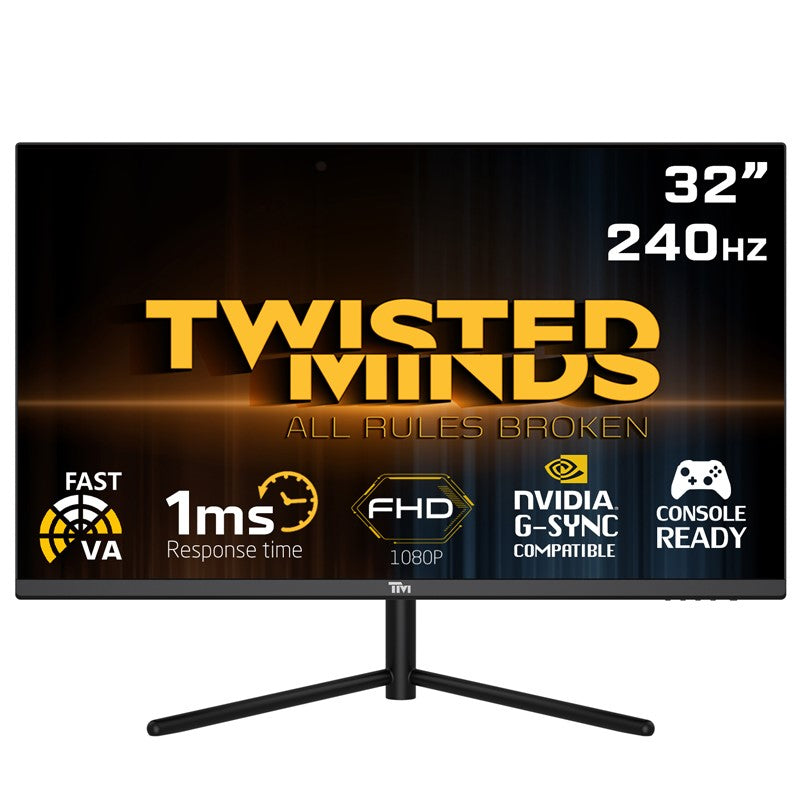 Twisted Minds 32" FHD VA / 240HZ / 1ms/HDR / HDMI 2.1 Gaming Monitor - Black