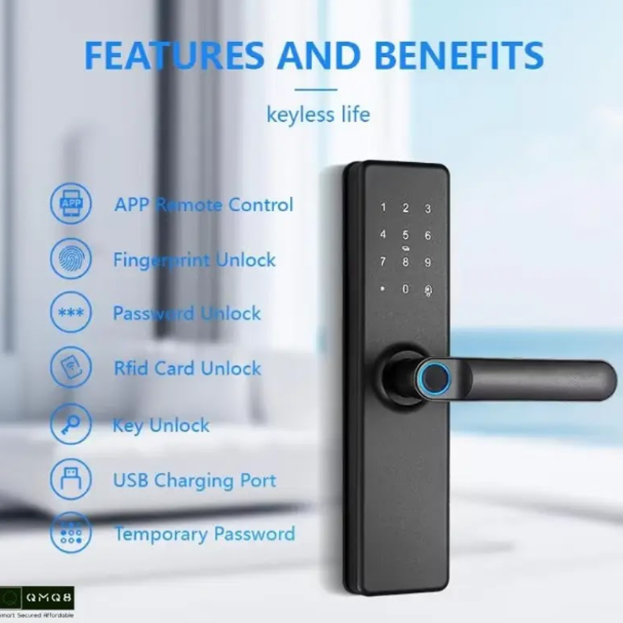 Gopeta QMQ8  Smart Lock Security at Your Fingertips - Black