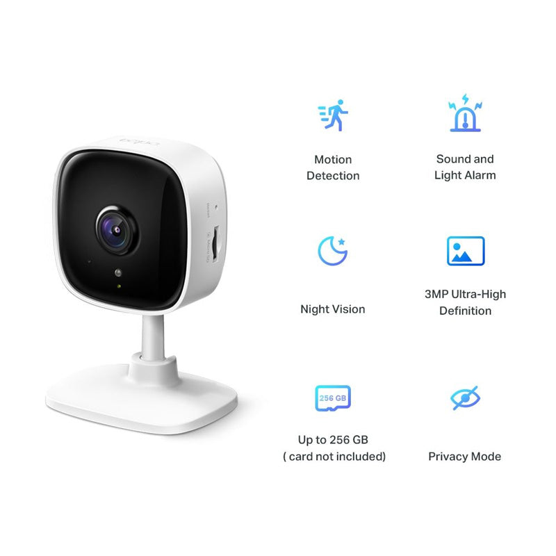 TP-Link (TAPO C110) Home Security Wi-Fi Camera - H.264 / 1280p Full HD / 2.4 GHz - White