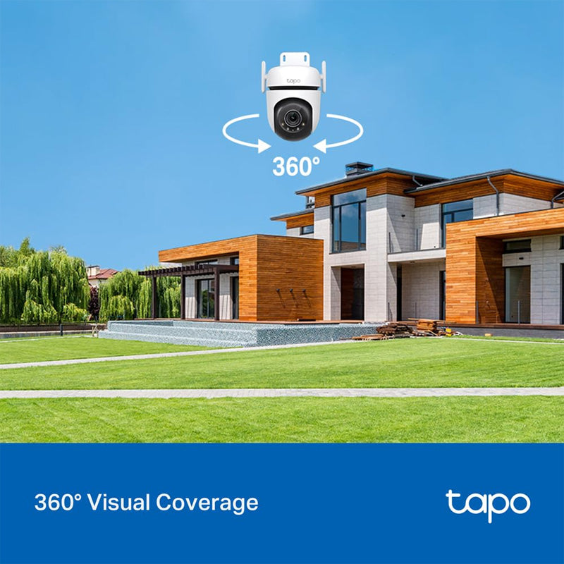 TP-Link (Tapo C520WS) Outdoor Pan/Tilt Security Wi-Fi Camera - 4MP / H.264 / 1440p Full HD / 2.4 GHz - White