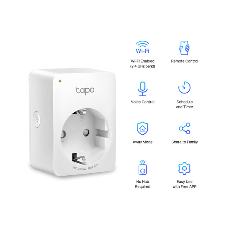 TP-Link (Tapo P100) Mini Smart Wi-Fi Socket - WiFi / 2.4 GHz - White