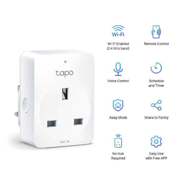 TP-Link Tapo P100 (Pack of 2) Mini Smart Wi-Fi Socket