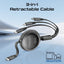 Promate TrioCord-R 3-in-1 Ultra-Fast Retractable Multi-Connector Cable - 1.1 Meter / USB-C / Lightning / Micro-USB / Black
