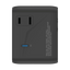 MOMAX 5-Port Mini Universal Travel GaN Charger with Dual AC - 70W / USB-A / USB-C / Black