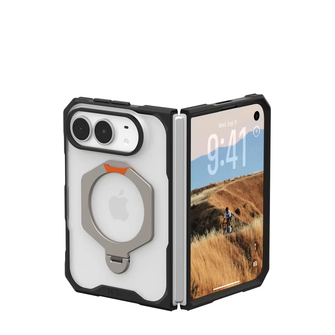 Apple iPhone Duo - 256GB / 7.6" Inner Display / 5.4" Outer Display / Night Sky / Japanese Version + Apple AirPods 5 Earbuds - USB-C / Bluetooth 5.3 / White + UAG Mouve XTE Case for Apple iPhone Duo - Ice - Bundle Offer