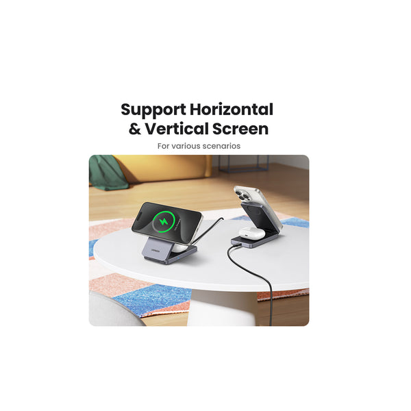 شاحن يوجرين  مغناطيسي لاسلكي شاحن  20 واط / رمادي