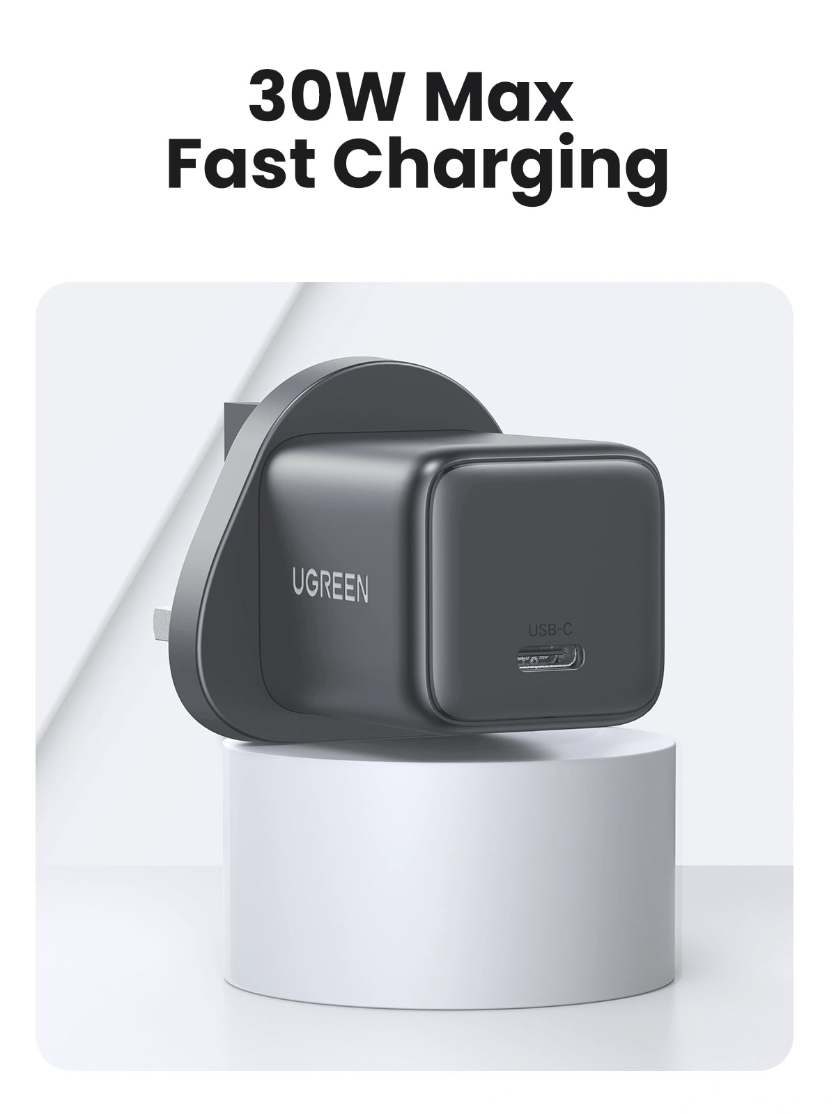 UGREEN GaN Fast Charger - 30W / USB-C / Space Grey