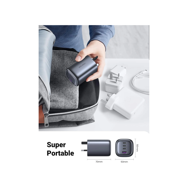 يوجرين منفذ  سريع شاحن - 100W / يو اس بي/ يو اس بي/ Space رمادي