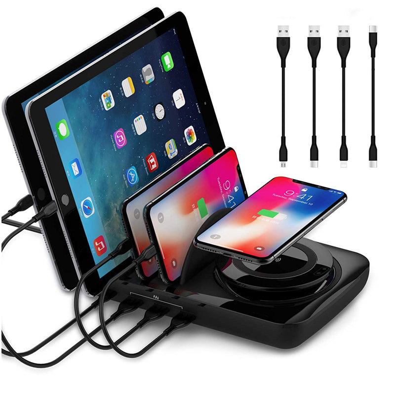 SOOPII WIV6 5 in 1 Wireless Charging Station - USB / Type-C / Black