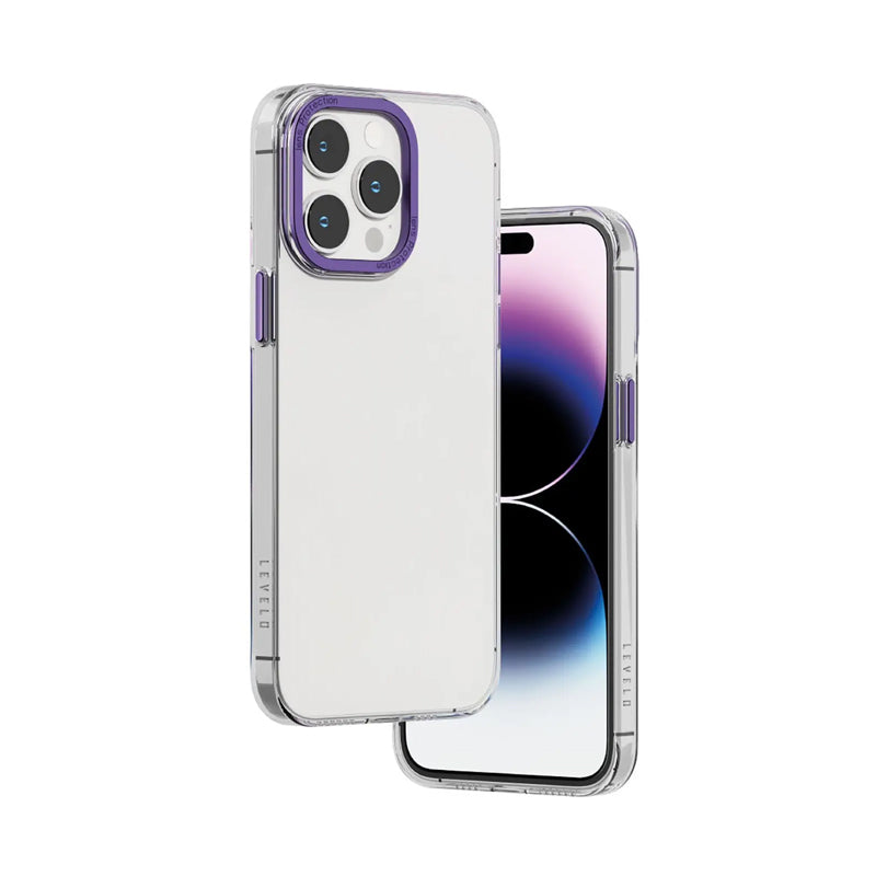 Levelo Sensa Clear Back Case iPhone 14 Pro - Clear/Purple