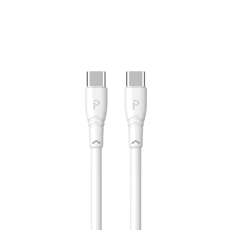 Pawa PVC 60W Data & Quick Charging USB-C to USB-C Cable 1.2m/4ft - White