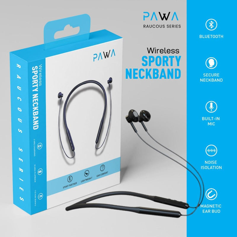 PAWA Wireless Sporty Neckband - Black