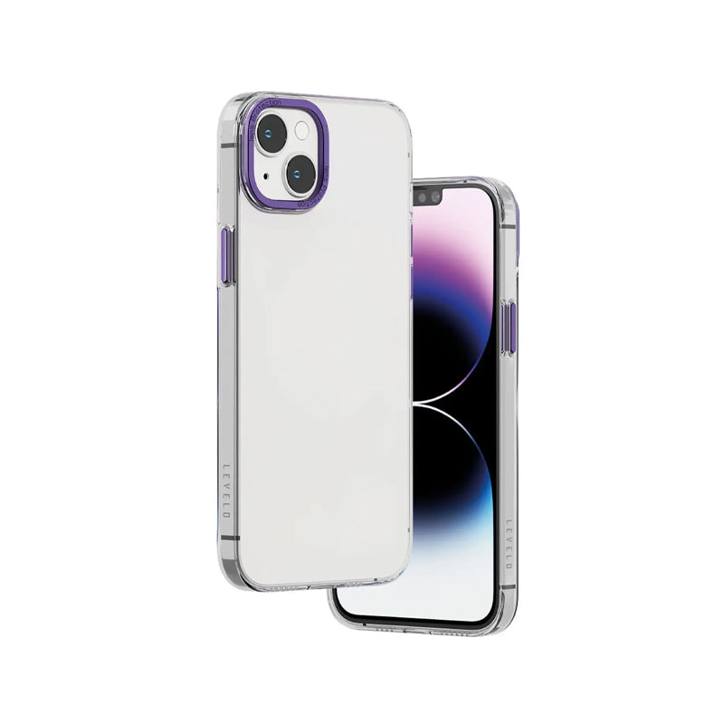 Levelo Sensa Clear Back Case iPhone 14 Plus - Clear/Purple