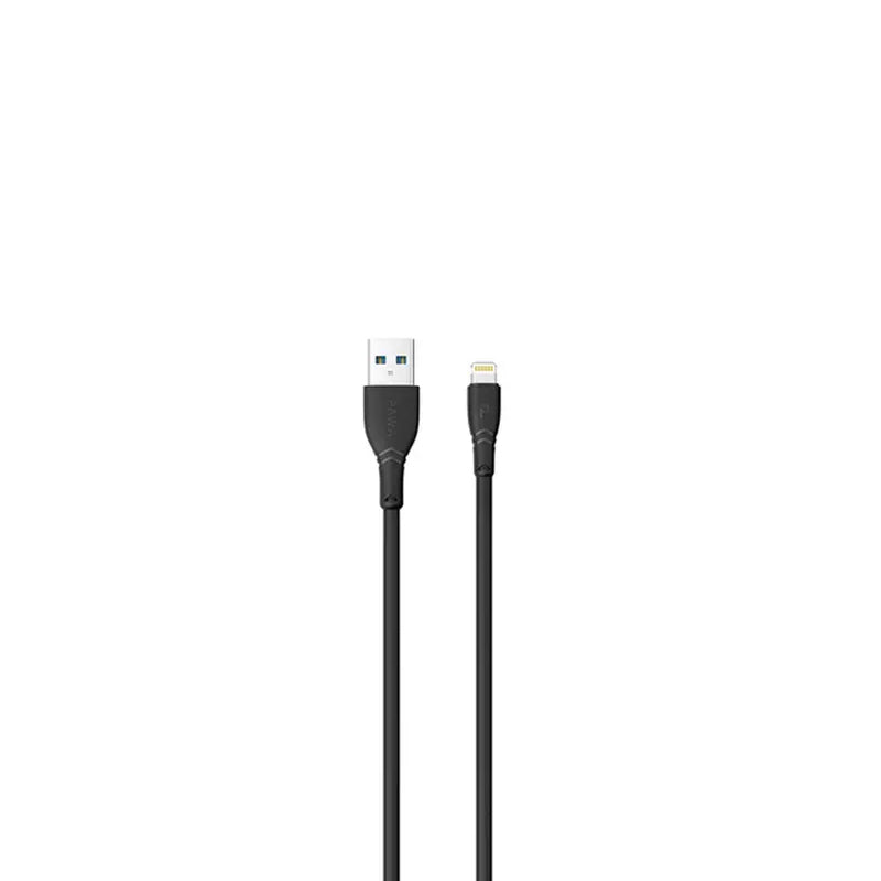 Pawa PVC 2.4A Data & Quick Charging Lightning Cable 2m/6.5ft - Black