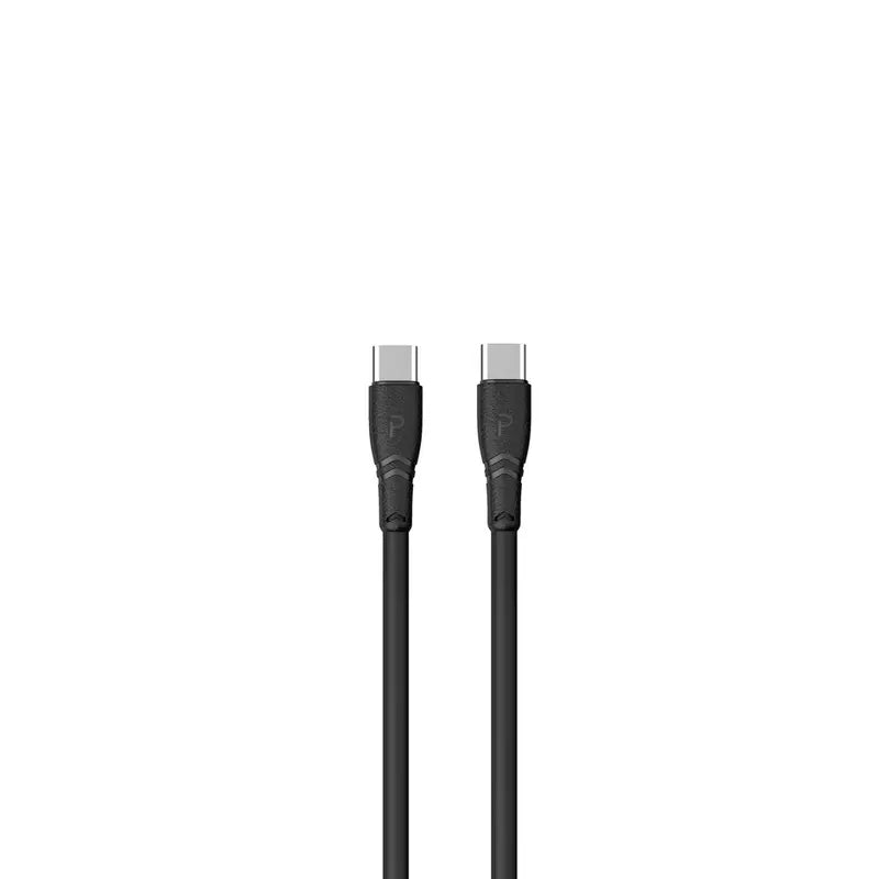 Pawa PVC 60W Data & Quick Charging USB-C to USB-C Cable 1.2m/4ft - Black