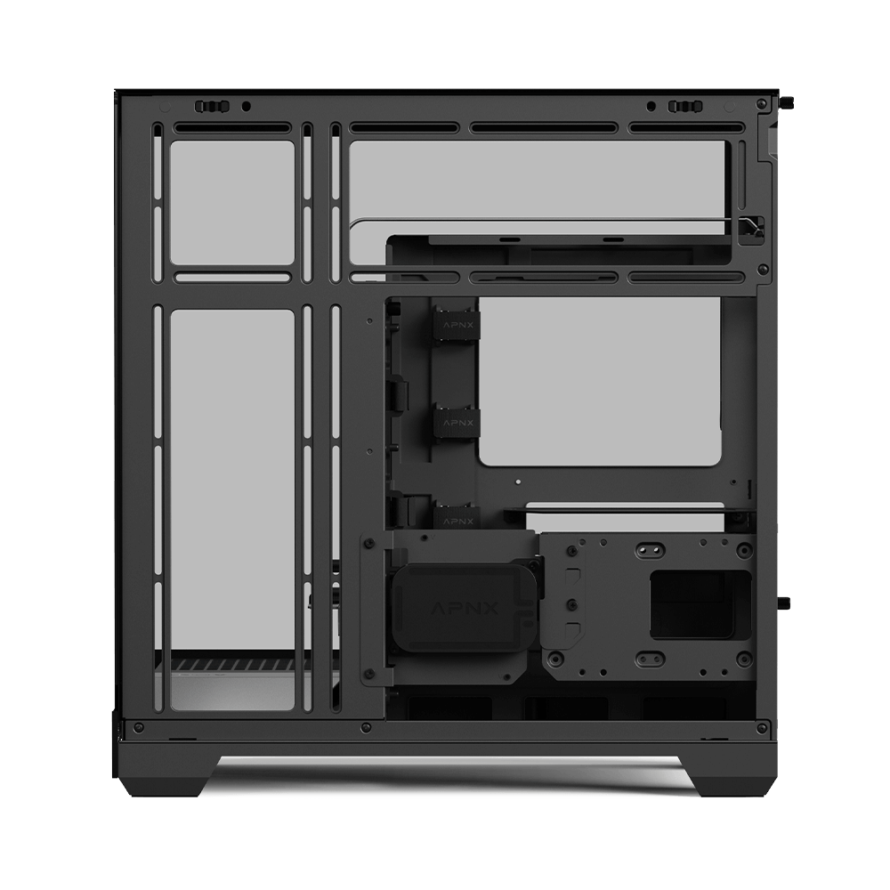 APNX V2-F With 4 Fans Mid Tower Case - Black