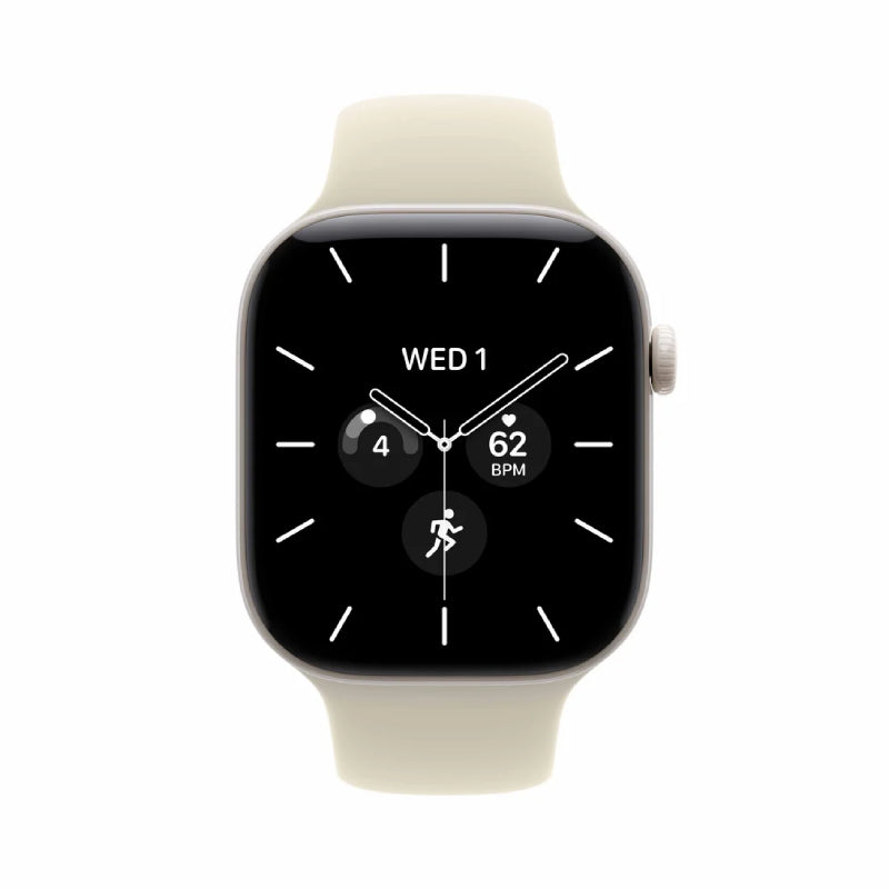 Apple Watch Series 12 - LTPO OLED / 64GB / 42mm / Bluetooth / Wi-Fi + Cellular / Medium/Large / Pearl White Ceramic Case with Sand Sport Band