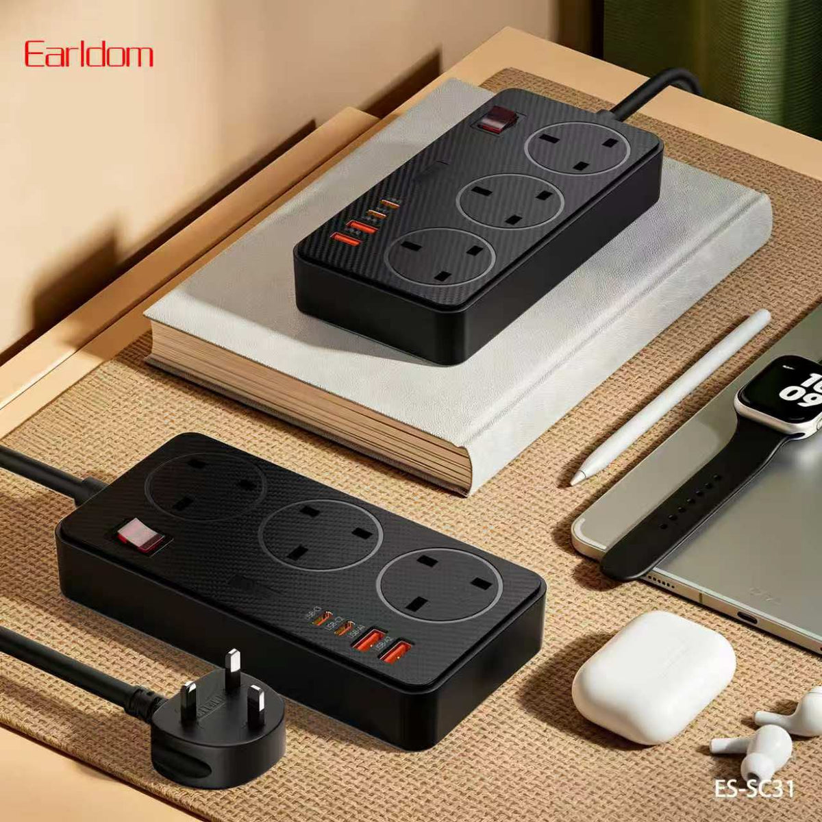 Earldom SC31 Multi-Socket Power Strips- Black (Gmark Approved)