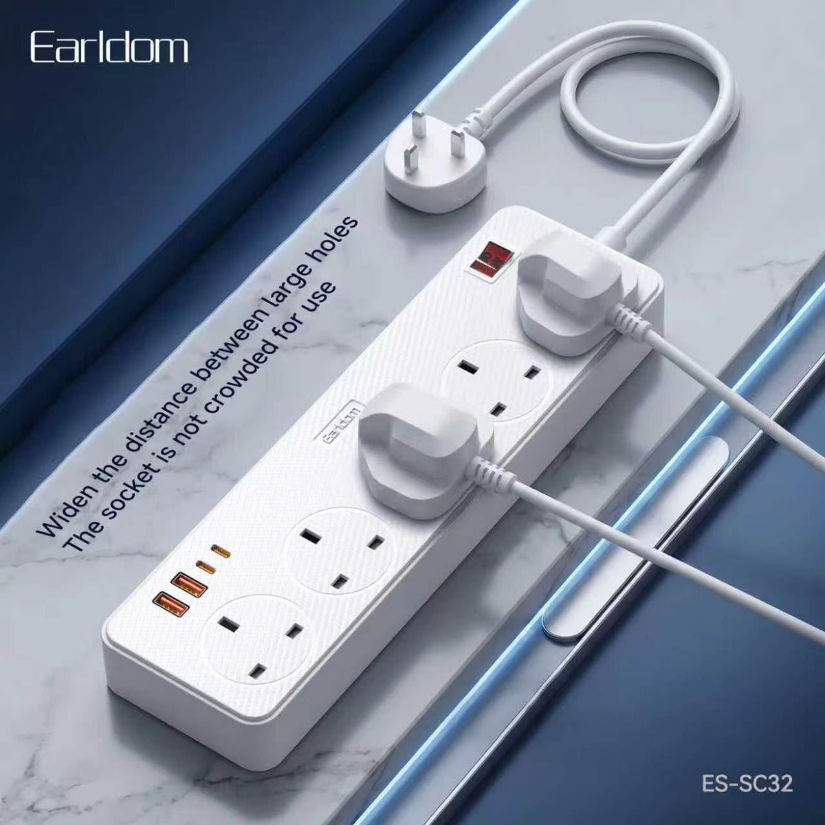 Earldom SC31 Multi-Socket Power Strips- White (Gmark Approved)