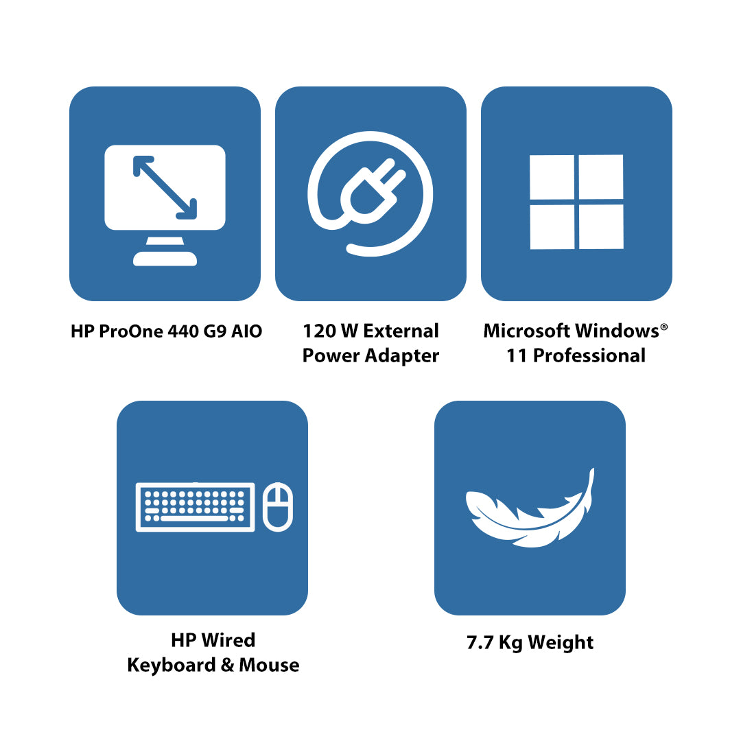 HP ProOne 440 G9 AIO - i7 / 16GB / 512GB (NVMe M.2 SSD) / 23.8" FHD Non-Touch / Win 11 Pro / 1YW - Desktop