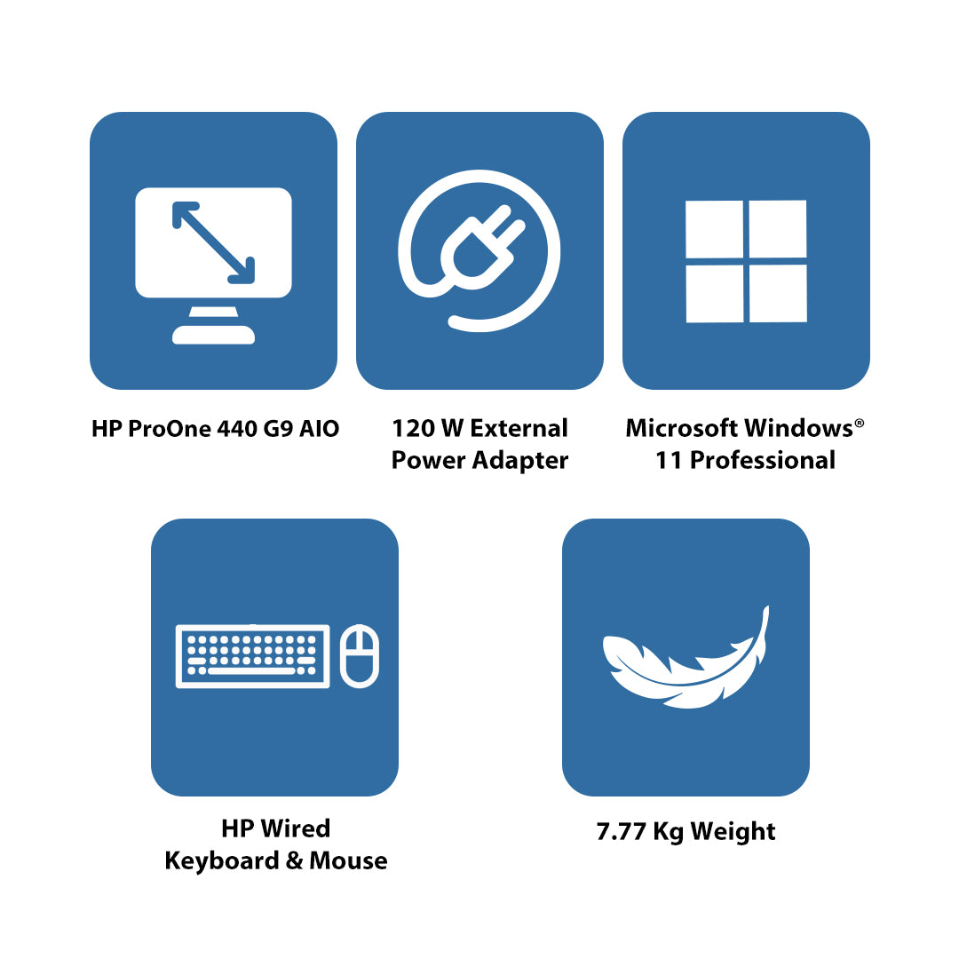 HP ProOne 440 G9 AIO - i7 / 16GB / 512GB (NVMe M.2 SSD) / 23.8" FHD Touch / Win 11 Pro / 3YW - Desktop