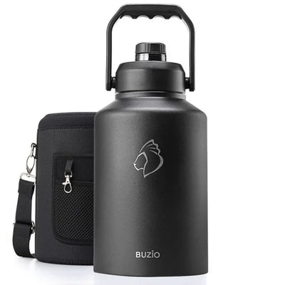 Buzio Rock Series One Gallon Jug with Spout Lid and Sleeve 3.8L - Black
