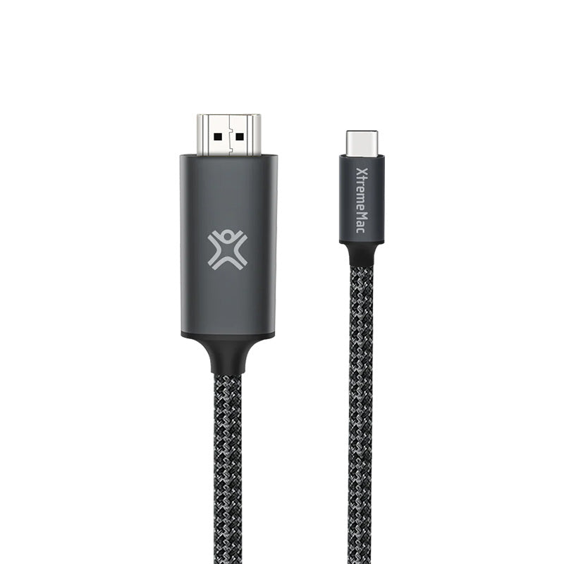 Xtrememac USB-C to HDMI Nylon Braided Cable - 2 Meter / Space Grey