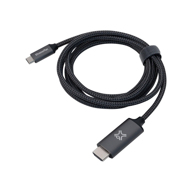 Xtrememac USB-C to HDMI Nylon Braided Cable - 2 Meter / Space Grey