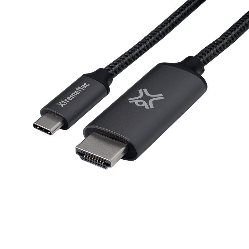 Xtrememac USB-C to HDMI Nylon Braided Cable - 2 Meter / Space Grey