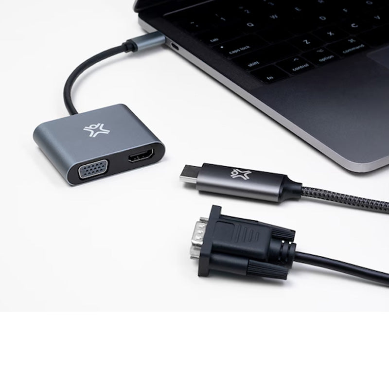 Xtrememac Notebook Adapters - 2-in-1 / USB-C / Silver