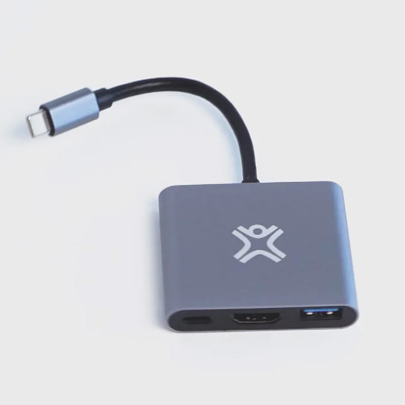 Xtrememac Hub Station - 3-in-1 / USB-C / Silver