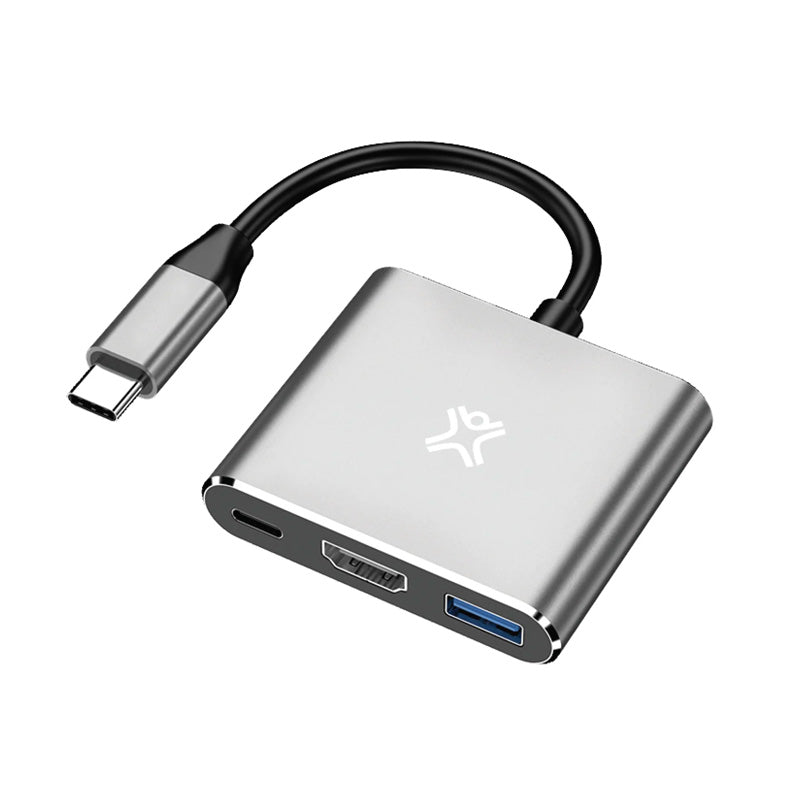 Xtrememac Hub Station - 3-in-1 / USB-C / Silver