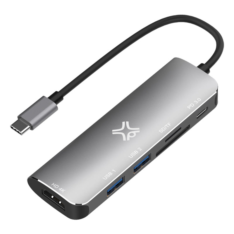 Xtrememac Card Reader - 6-in-1 / USB-C / Silver