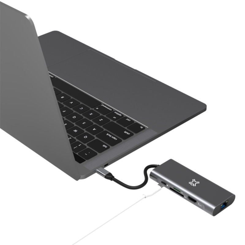 Xtrememac Card Reader - 8-in-1 / USB-C / Silver