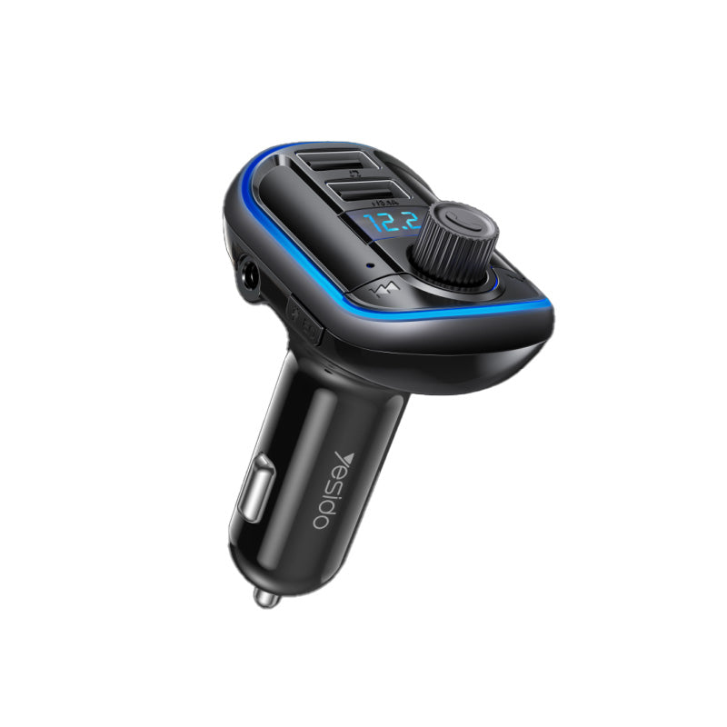 Yesido Y44 Bluetooth To FM Convert Car Charger - 5M / Bluetooth / USB - Black