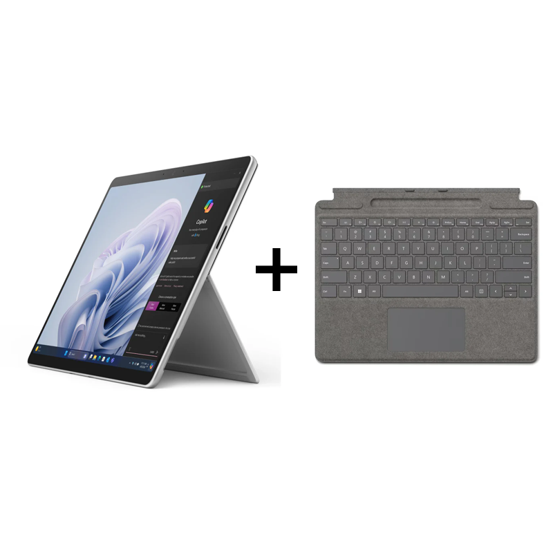 Microsoft Surface Pro 10 - 13.0" / Ultra 7 165U / 32GB / 512GB SSD / Win 11 Pro / Platinum / Business Edition + Microsoft Surface Pro Signature Keyboard - Magnetic / Arabic/English / Platinum - Microsoft Surface Pro 10