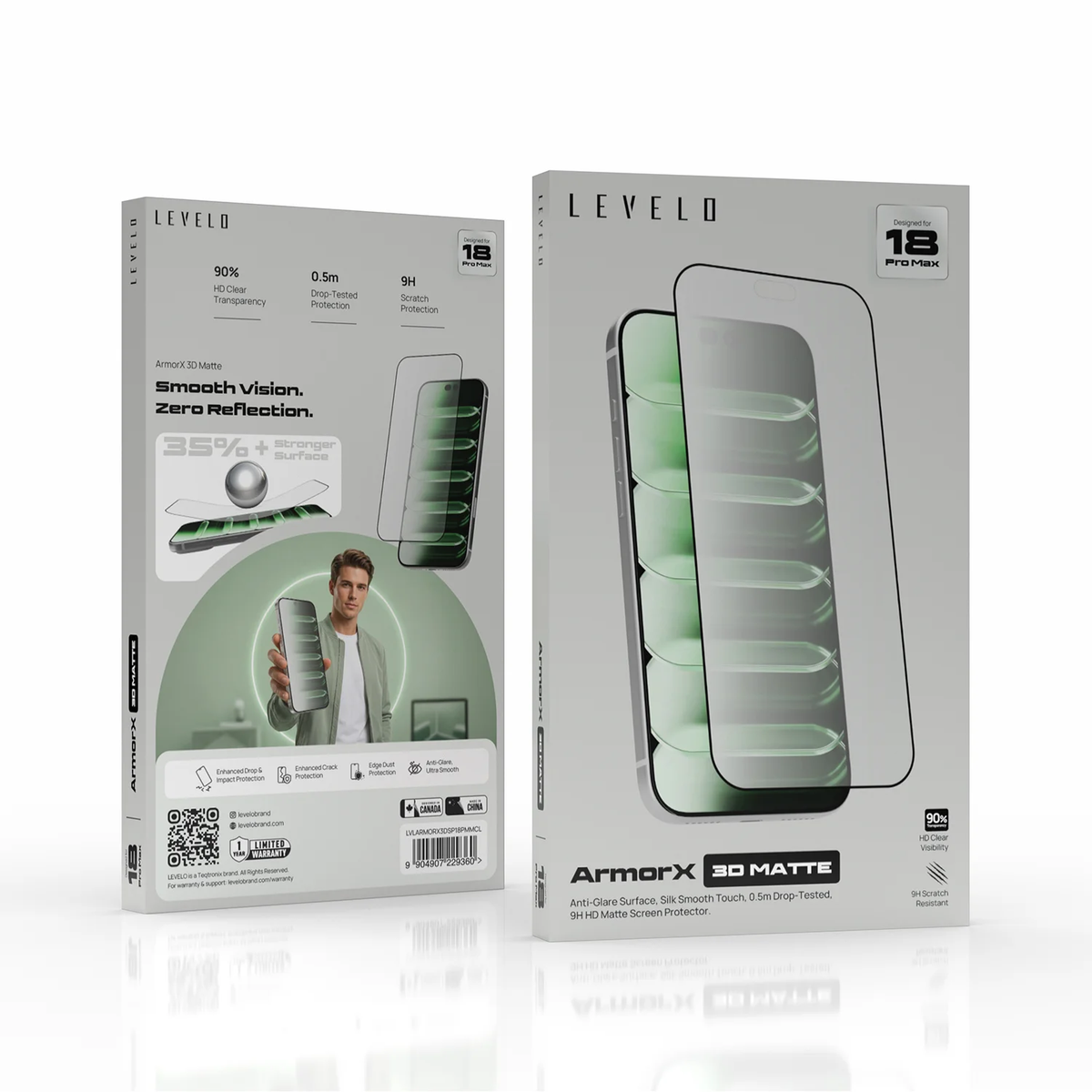 Levelo ArmorX 3D Matte Screen Protector For Apple iPhone 18 Pro Max - Clear
