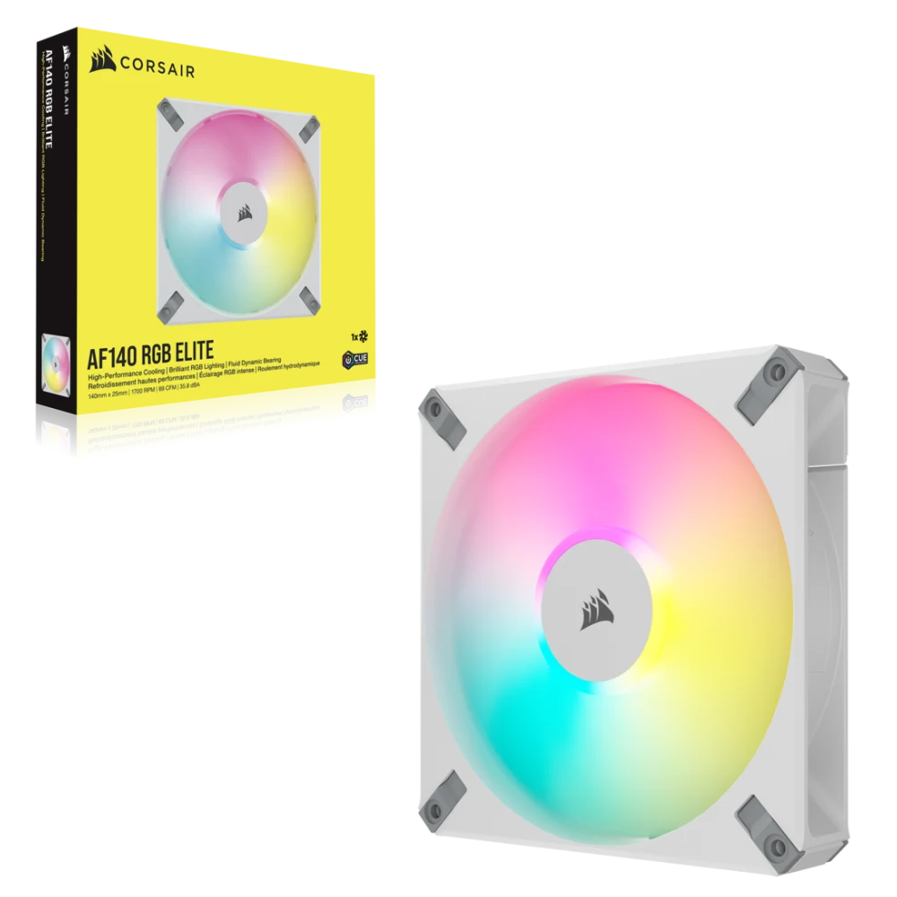 CORSAIR iCUE AF140 RGB ELITE PWM Single Fan - 140mm / White